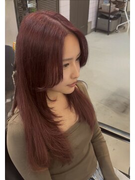 ラックセカンドスペース(LUCK 2nd SPACE) ワインレッド/ボルドーからー/暖色カラー/顔周りレイヤー/U24