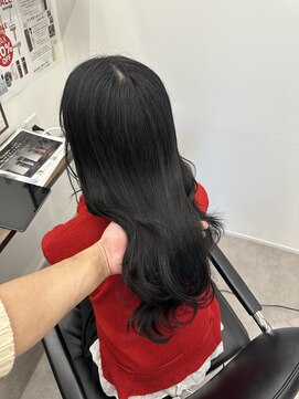 韓国風スタイル透ける暗髪10代/20代/30代