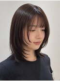韓国風レイヤーカットブリーチダブルカラー前髪 