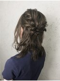 編み込みハーフアップ/結婚式アレンジ【池袋】【池袋駅前】