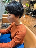 くしゅパーマ黒髪似合わせショート【rili横浜】