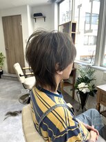 ララリノ(LALALINO) オリーブアッシュ☆センターパート/ウルフボブカット◇