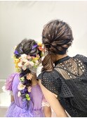親子でピアノの発表会ヘアセット