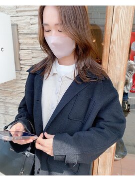 ドルセプラタ(Dulce plata) パールベージュカラー×ミディアムロングハッシュカット20代30代