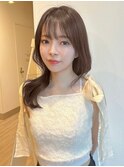 透明感オリーブベージュブリーチなしダブルカラー