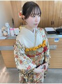 成人式ヘアアレンジタイトシニヨン〇