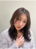 柔らかセミロング×アッシュベージュ