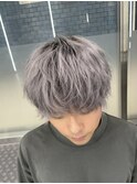ハイトーンシルバーアッシュマッシュウルフ　下北沢/メンズ
