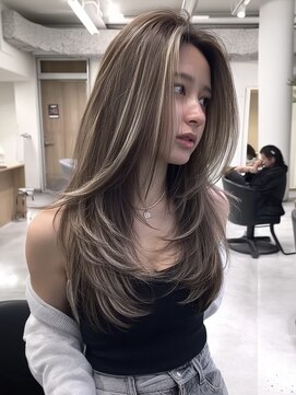 ディモアンド 表参道(Dimo&) レイヤーカット/ホワイトグレージュ/レイヤーカット/ハイライト