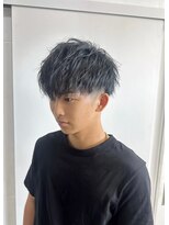 メンズサロン キング 梅田店(Men’s salon K!ng)&nbsp;フェザーショートアップバングセンターパートメンズハイライト
