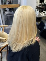 ヘアーメイク ロン(Ron)&nbsp;青木/小顔レイヤー/抜きっぱなし/ブロンド/ケアブリーチ/長野