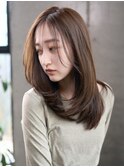 透明感カラーくびれロング似合わせカットミディアムレイヤー