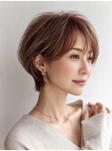 白髪ぼかし脱白髪染め大人ショート40代50代60代