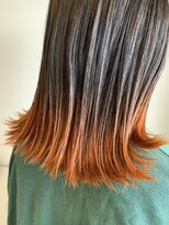 ククル ヘアー(cucule Hair)&nbsp;京都・西院 cuculehair　ビビッドオレンジ裾カラー