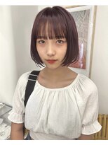 クラン調布北口店(CLAN)&nbsp;ラズベリーブラウンの丸みボブ｜調布