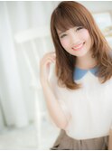 斜めバングラベンダーベージュ小顔抜け感ヘアc5越谷20代30代40代