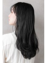 カバーヘア ブリス 上尾西口店(COVER HAIR bliss)&nbsp;シースルー前髪黒髪韓国風巻きフェミニンロング312X上尾30代40代