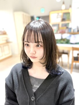 アルクバイネオリーブ 荻窪店(arc by neolive) ミディアムウルフ×インナーコバルトブルー