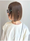 切りっぱなしボブ 顔周りカット 髪質改善 ブラウンベージュ 20代