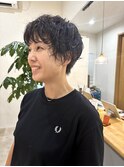 マッシュショートゆるめニュアンスショートパーマ