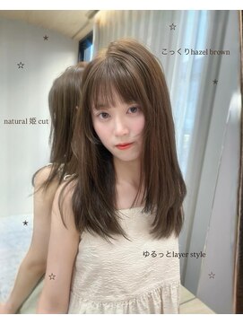 ボタン シブヤ(VOTAN SHIBUYA) オリーブブラウン/レイヤーカット/透明感カラー/韓国ヘア