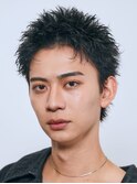 銀座フェザーショートシャドウパーマセンターパートウルフゆるめ