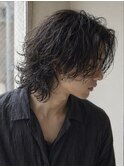 メンズロング ニュアンスパーマ メンズパーマ銀座