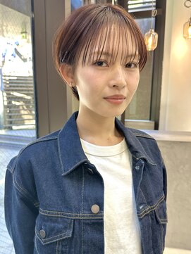 ミィ 浦和(mee) 透明感カラー ボブ 前髪 ショート カラー ブリーチ&カラー