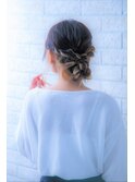 結婚式二次会簡単スタイリングヘアアレンジフィッシュボーン