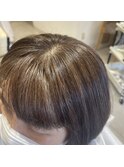 白髪ぼかしハイライトショートボブ