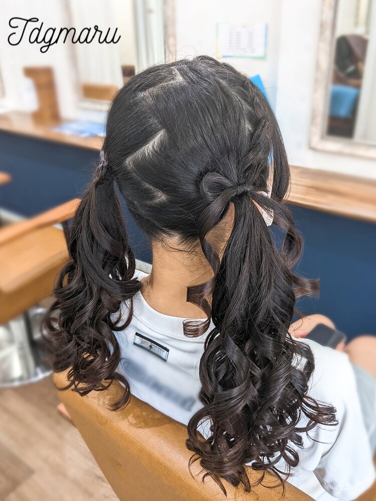 体育祭ヘアセット！リボンのツインテール☆リボン追加料金有 