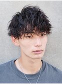 ツイストスパイラルパーマショートレイヤーマッシュメンズパーマ