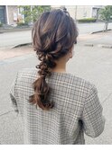 編みおろし ヘアアレンジ お呼ばれ