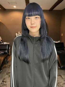 ヘアー アイス ルーチェ(HAIR ICI LUCE) ネイビーブルー/ダブルカラー/ケアブリーチ/ブルーブラック