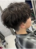 ダークアッシュ/ニュアンスパーマ/韓国マッシュ/スペインカール