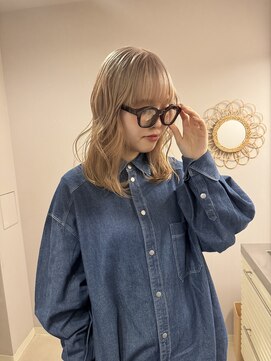 チャプター 問屋町(chapter) ケアブリーチミルクティーベージュカラーレイヤーカット韓国ヘア