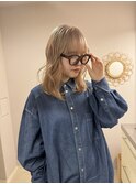 ケアブリーチミルクティーベージュカラーレイヤーカット韓国ヘア