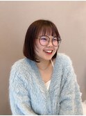 顔まわりレイヤー/ボブ/暖色カラー/10代/20代/30代