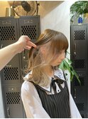 インナーカラー/ホワイトベージュ/セミロング