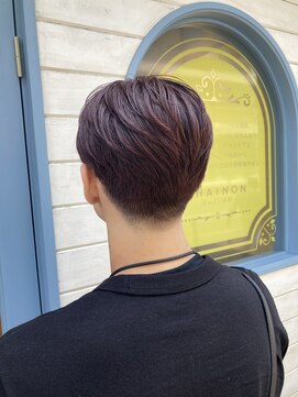 シェノン 赤羽店(CHAINON) メンズツーブロックワインレッドトレンドカラー赤羽美容院