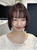 顔周りレイヤーカットグレージュカラーくびれボブショートカット