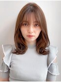 ナチュラルカール美髪艶感大人可愛いフェイスフレーミング