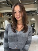 レイヤーカット　ハッシュカット　顔周り　韓国　カラー　立川