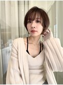 抜け感丸みショートボブ