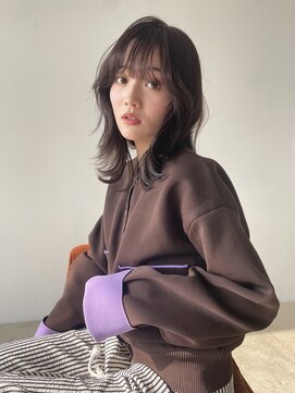 レイヤーカット/くびれヘア/ラベンダーブラウン