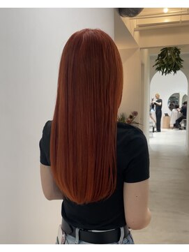 サン(SAN) ワンレンロング/ブリーチしないＷカラーオレンジ