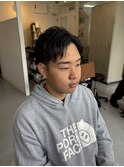 センターパートフェードカットツーブロックセンター分け