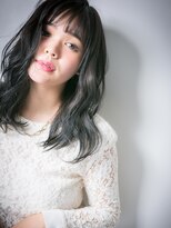 カバーヘアアンドスパ ブリス 浦和(COVER HAIR&SPA bliss) 重軽MIXルーズな黒髪無造作カール小顔セミディw浦和20代30代40代