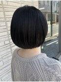 透明感黒髪/丸みボブ