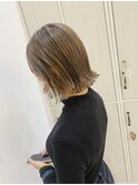 外はねボブ×前髪あり×ショコラブラウン